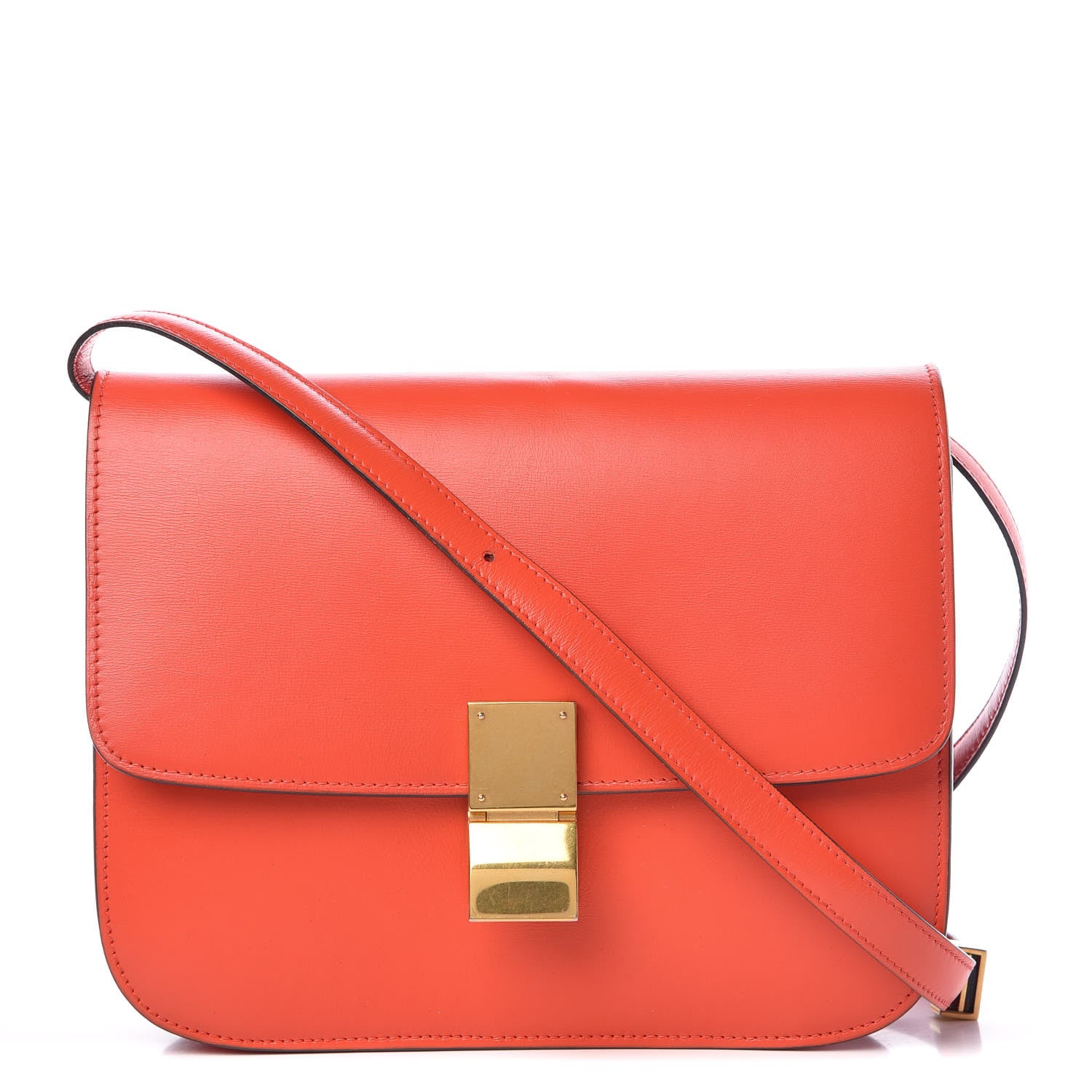 Celine Box Calfskin Medium Classic Box Flap Bag Poppy 1 of 14