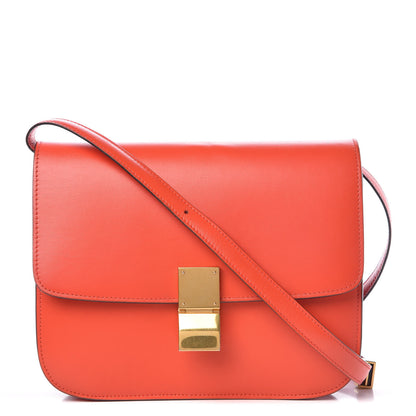 Celine Box Calfskin Medium Classic Box Flap Bag Poppy 1 of 14