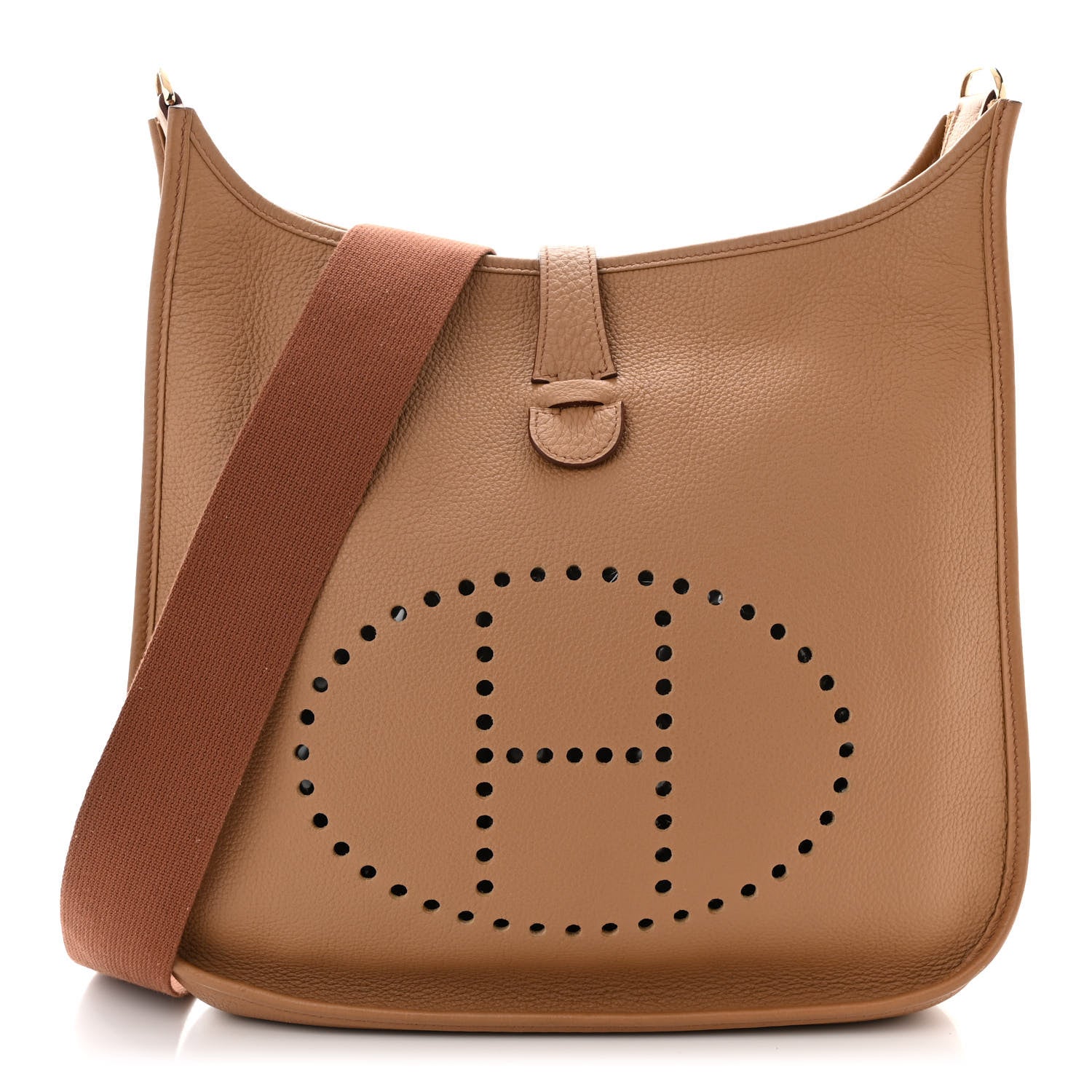 Hermes Taurillon Clemence Evelyne II GM Tabac Camel 1 of 11