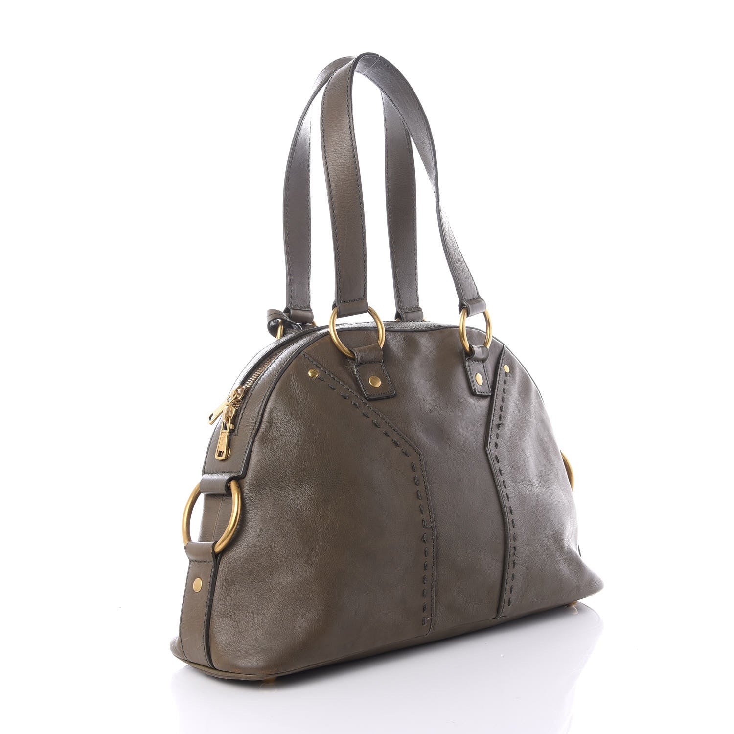 Saint Laurent Calfskin Medium Muse Khaki 2 of 8