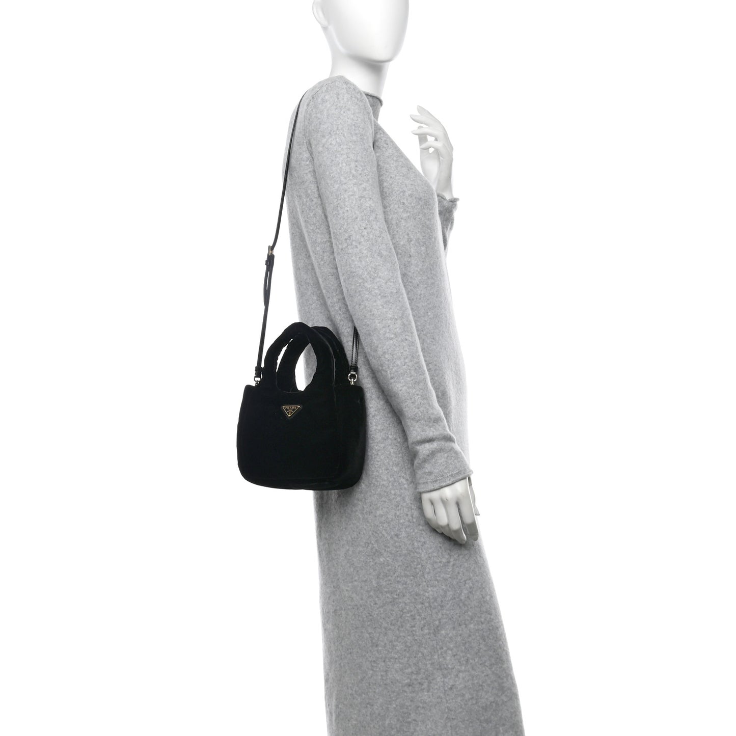 Padded Velvet Mini Bag Black