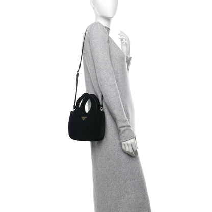 Prada Padded Velvet Mini Bag Black 2 of 10