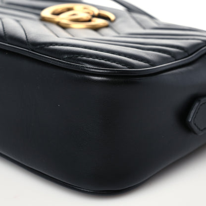 Gucci Calfskin Matelasse Small GG Marmont Chain Shoulder Bag Black 9 of 9