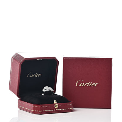 Cartier 18K White Gold Diamond Black Onyx Emerald Panthere De Cartier Ring 54 7 7 of 7