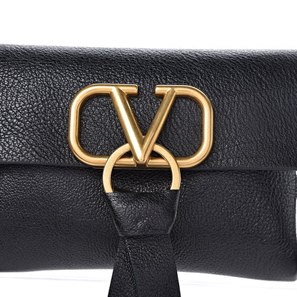 Valentino Garavani Textured Patent Calfskin VRing Belt Bag 95 Black 7 of 9