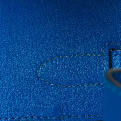 Hermes Taurillon Clemence Birkin 35 Bleu Hydra 15 of 32