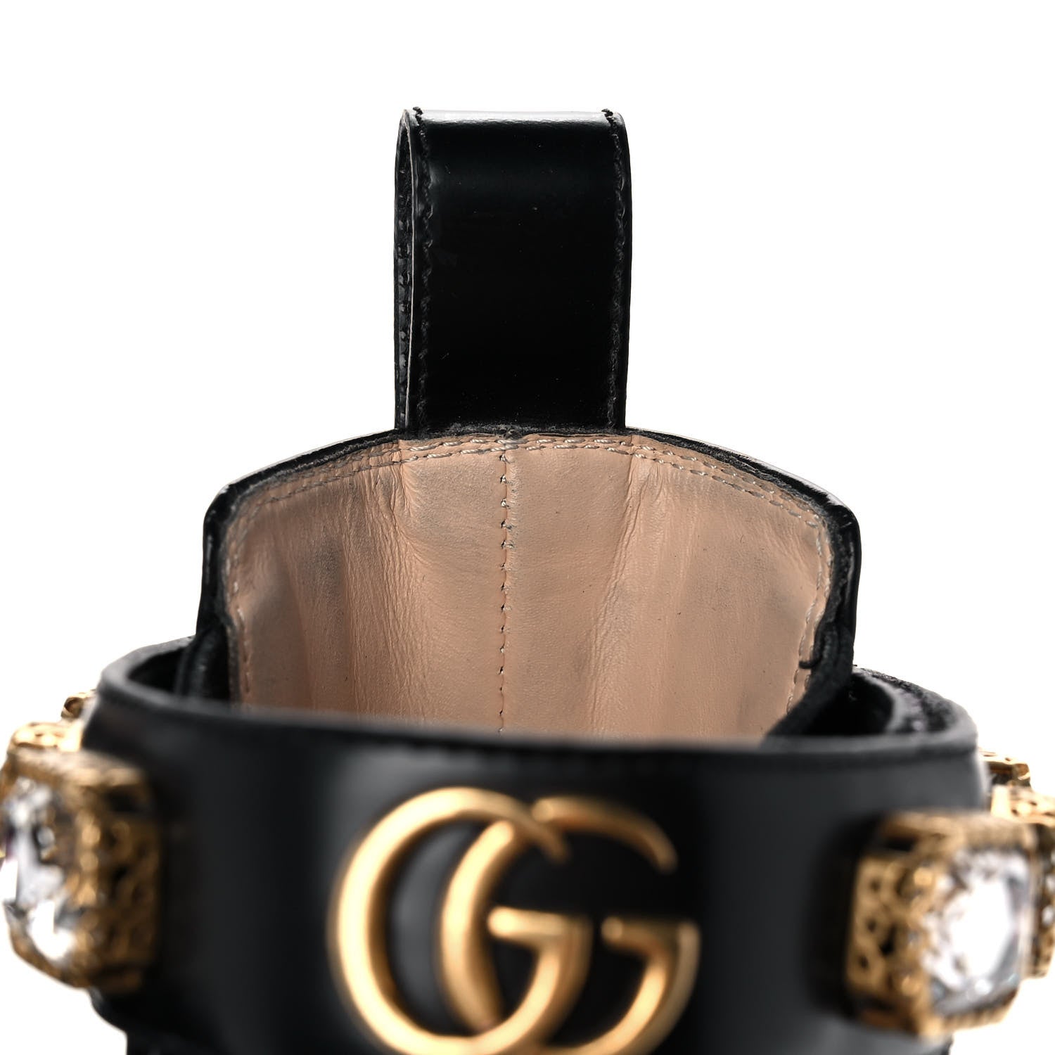 Gucci Calfskin Crystal GG Trip Chelsea Ankle Boots 36 Black 11 of 13