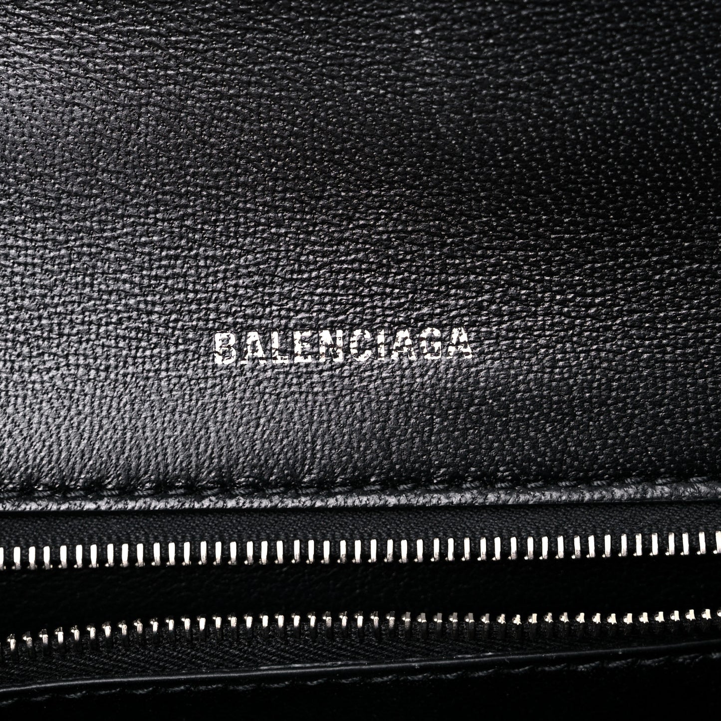 Grained Calfskin Small Hourglass Top Handle Bag Black