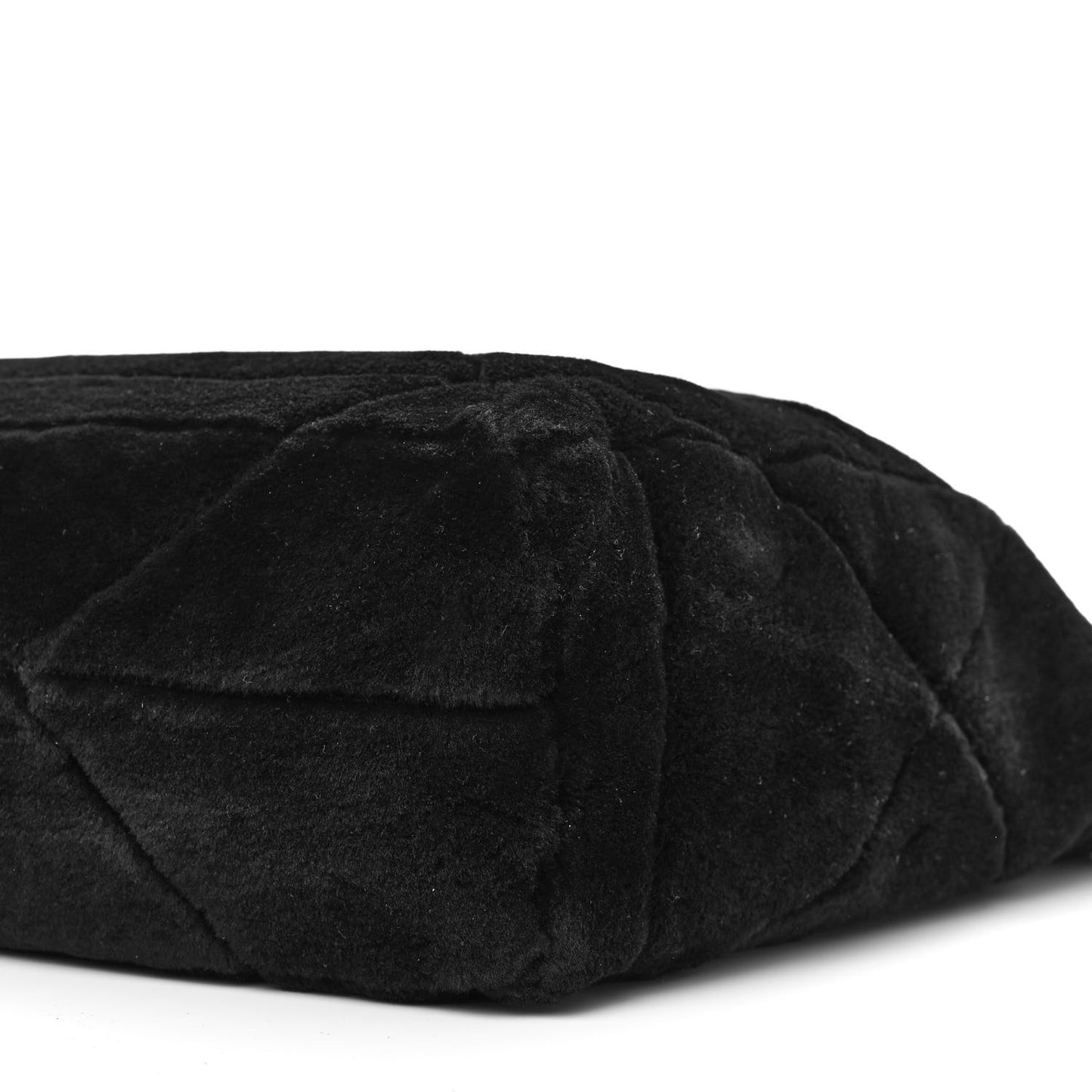 Shearling Monotone Logo Tote Black White