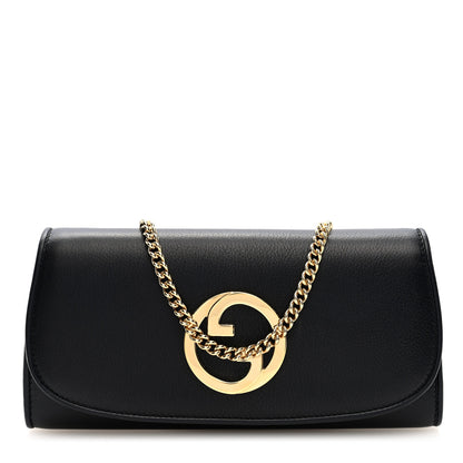 Gucci Roxy Calfskin Blondie Continental Chain Wallet Black 1 of 9