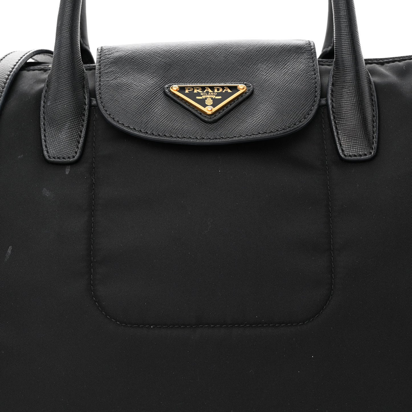 Tessuto Nylon Saffiano Tote Black