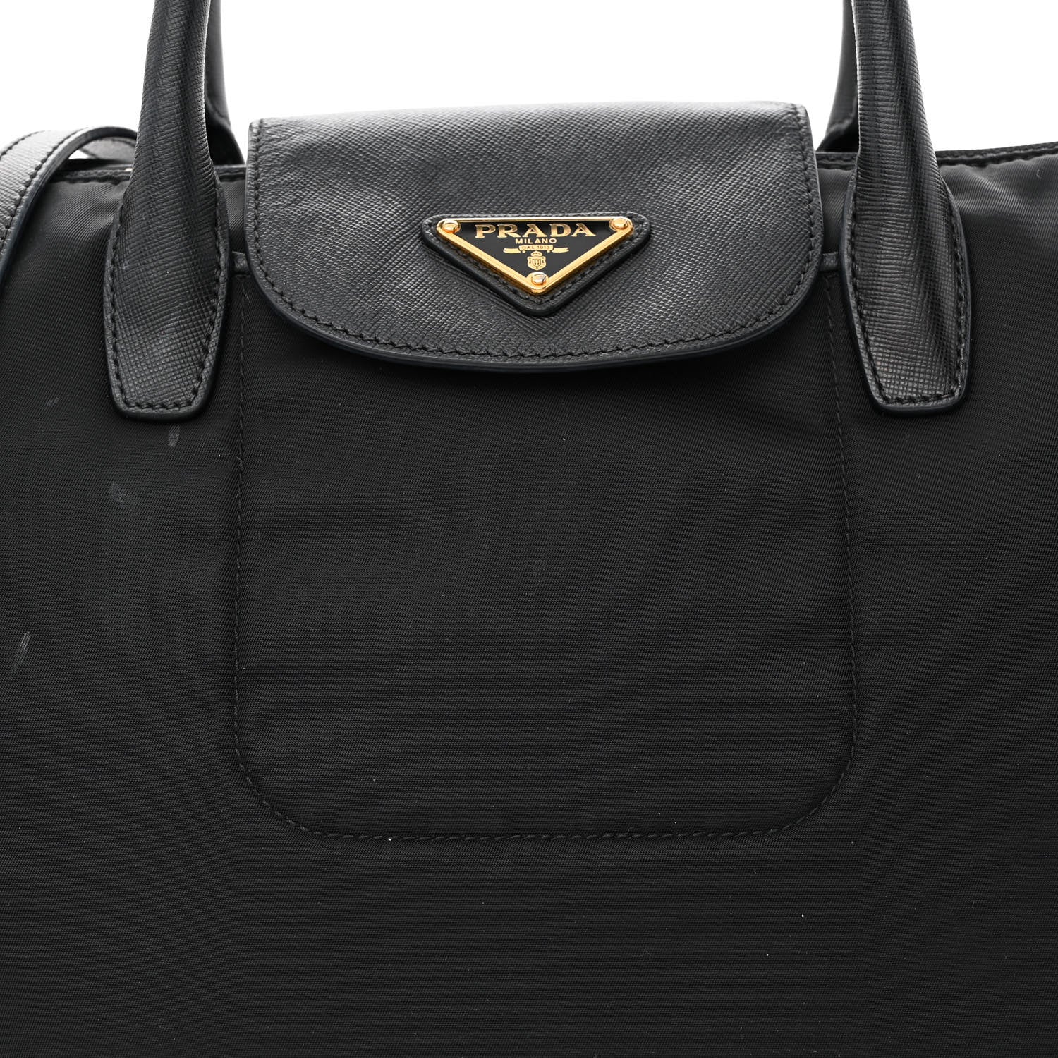 Prada Tessuto Nylon Saffiano Tote Black 9 of 12
