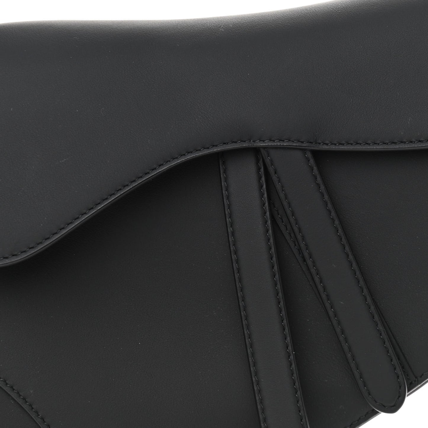Ultra Matte Calfskin Saddle Bag Black