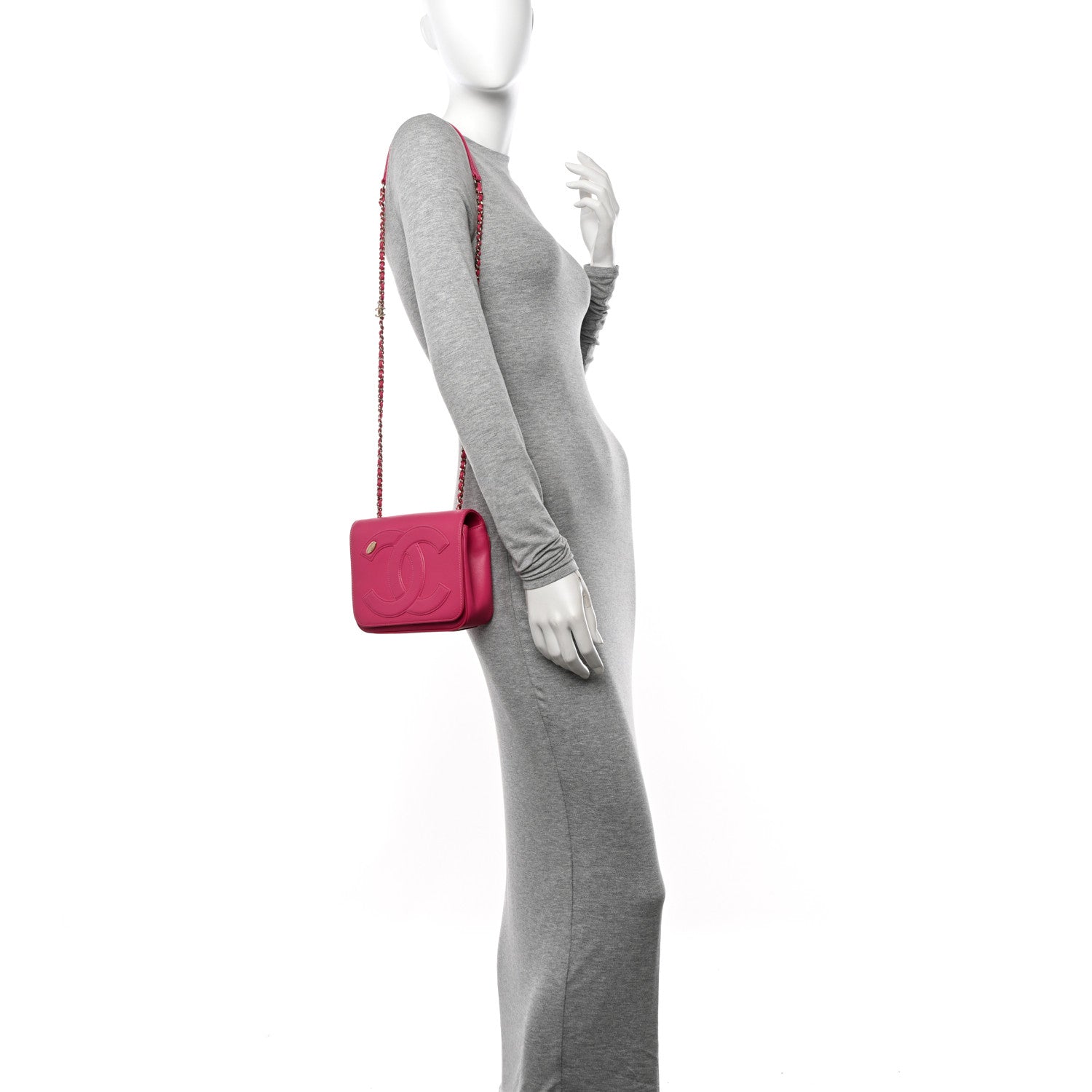 Chanel Lambskin CC Mania Flap Bag Pink 2 of 11