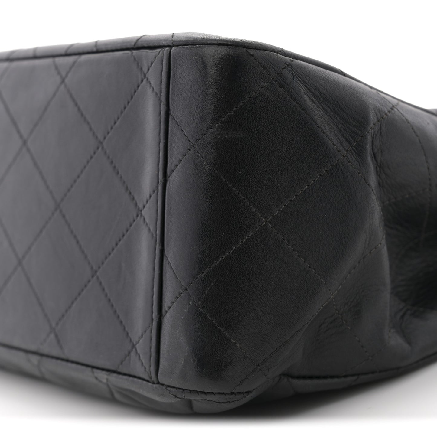 Lambskin Quilted XL Jumbo Single Flap Black