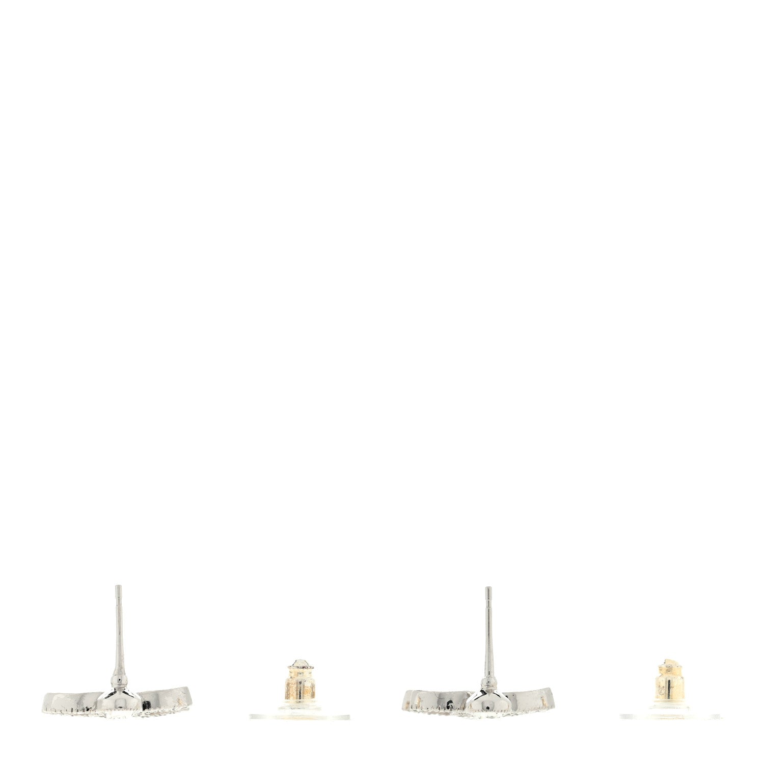 Chanel Crystal CC Earrings Silver 3 of 4