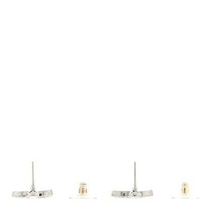 Chanel Crystal CC Earrings Silver 3 of 4