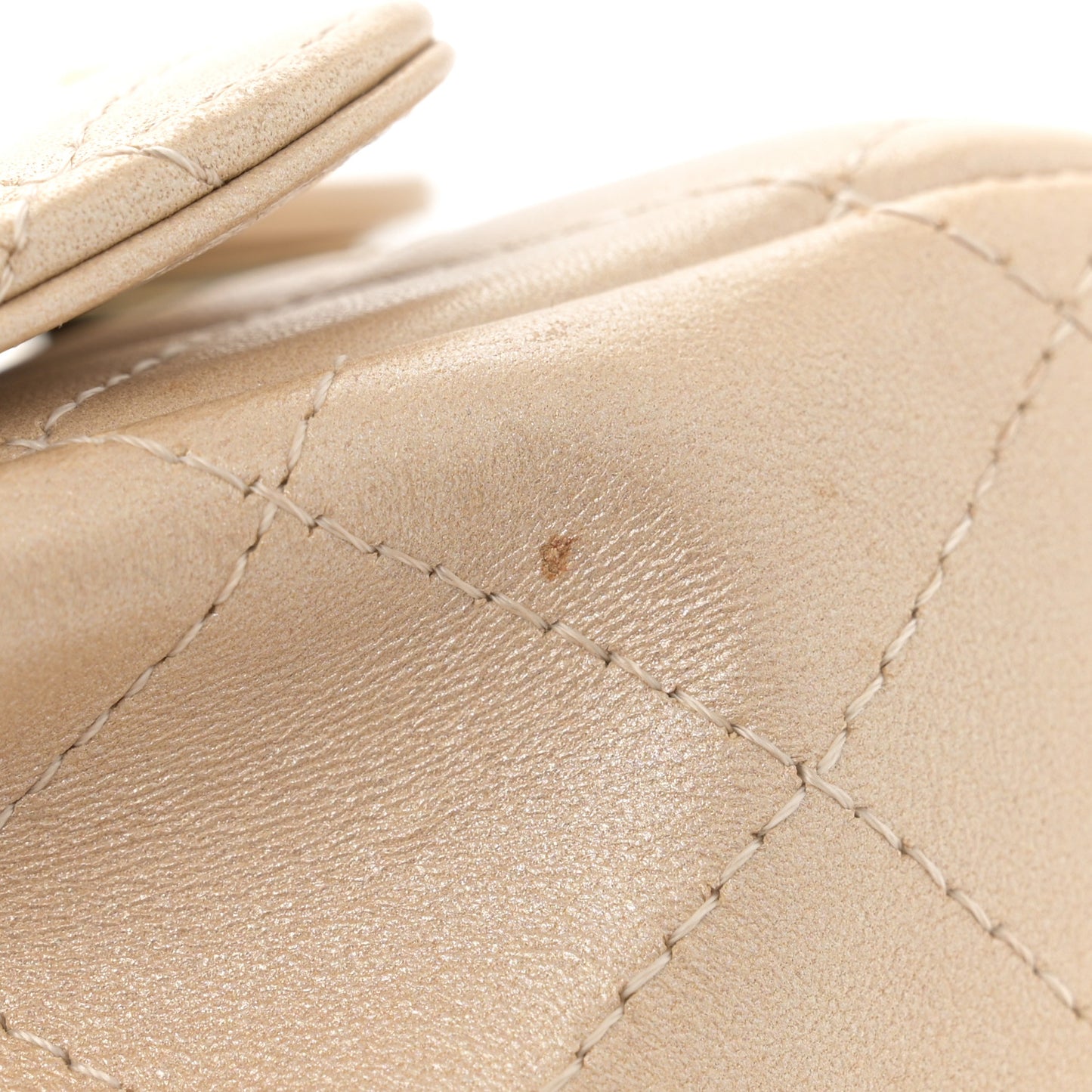 Metallic Lambskin Quilted Extra Mini V For Victory Flap Light Gold