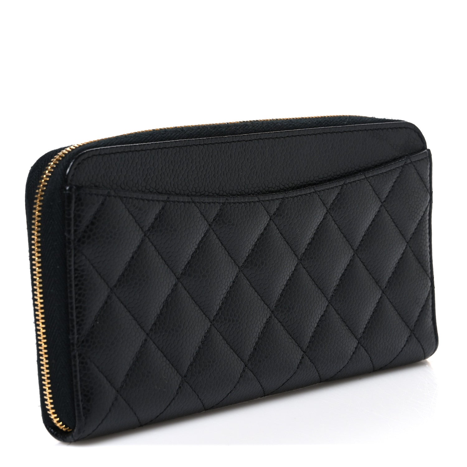 Chanel Caviar Quilted Large Gusset Zip Around Wallet Black 3 of 8