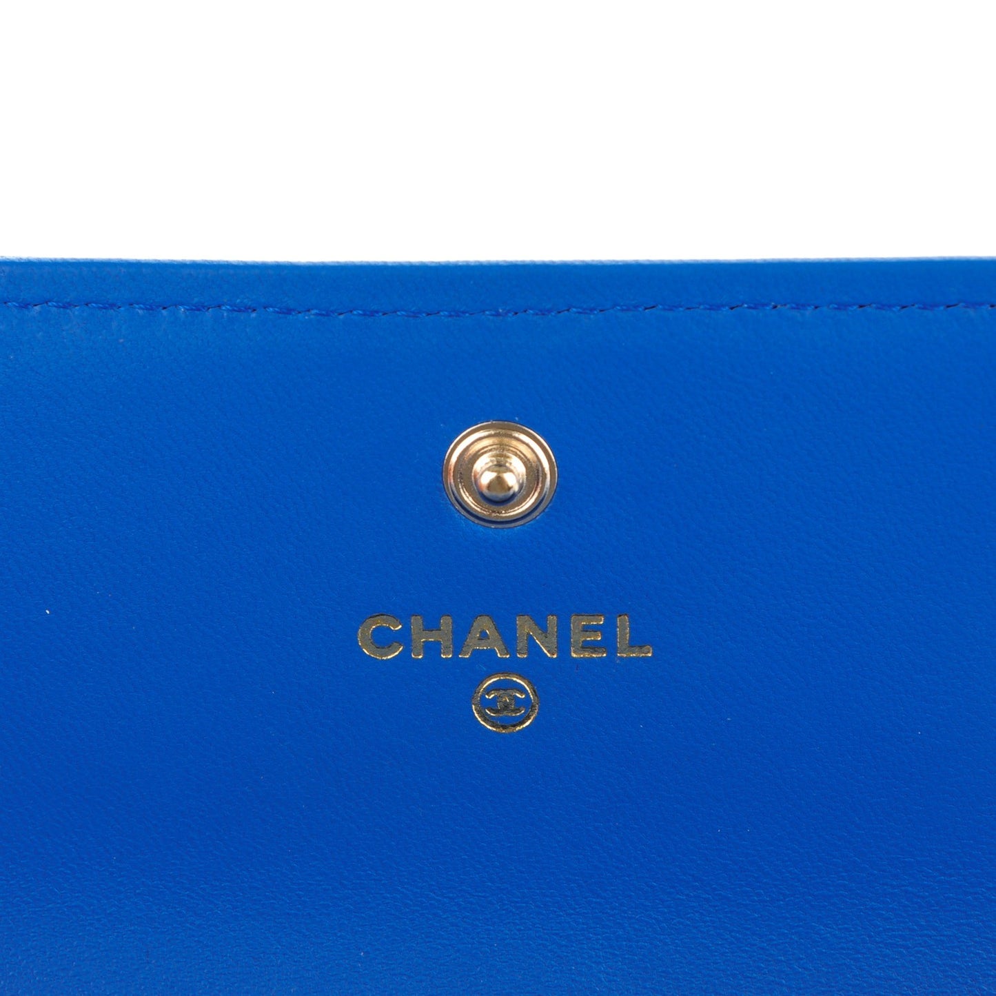 Lambskin Quilted Boy Flap Wallet Blue