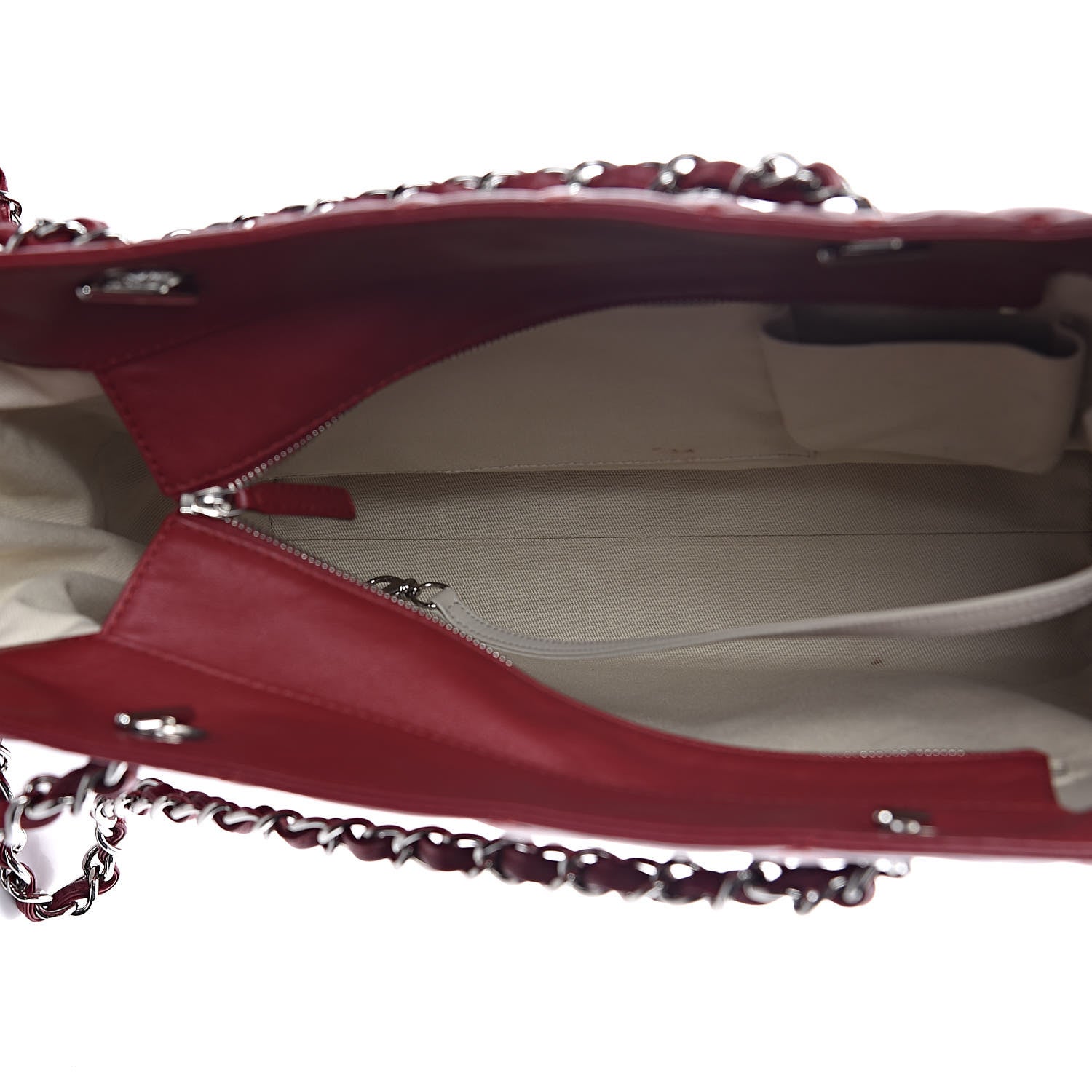 Chanel Calfskin Quilted In the Business North South Tote Red 5 of 9
