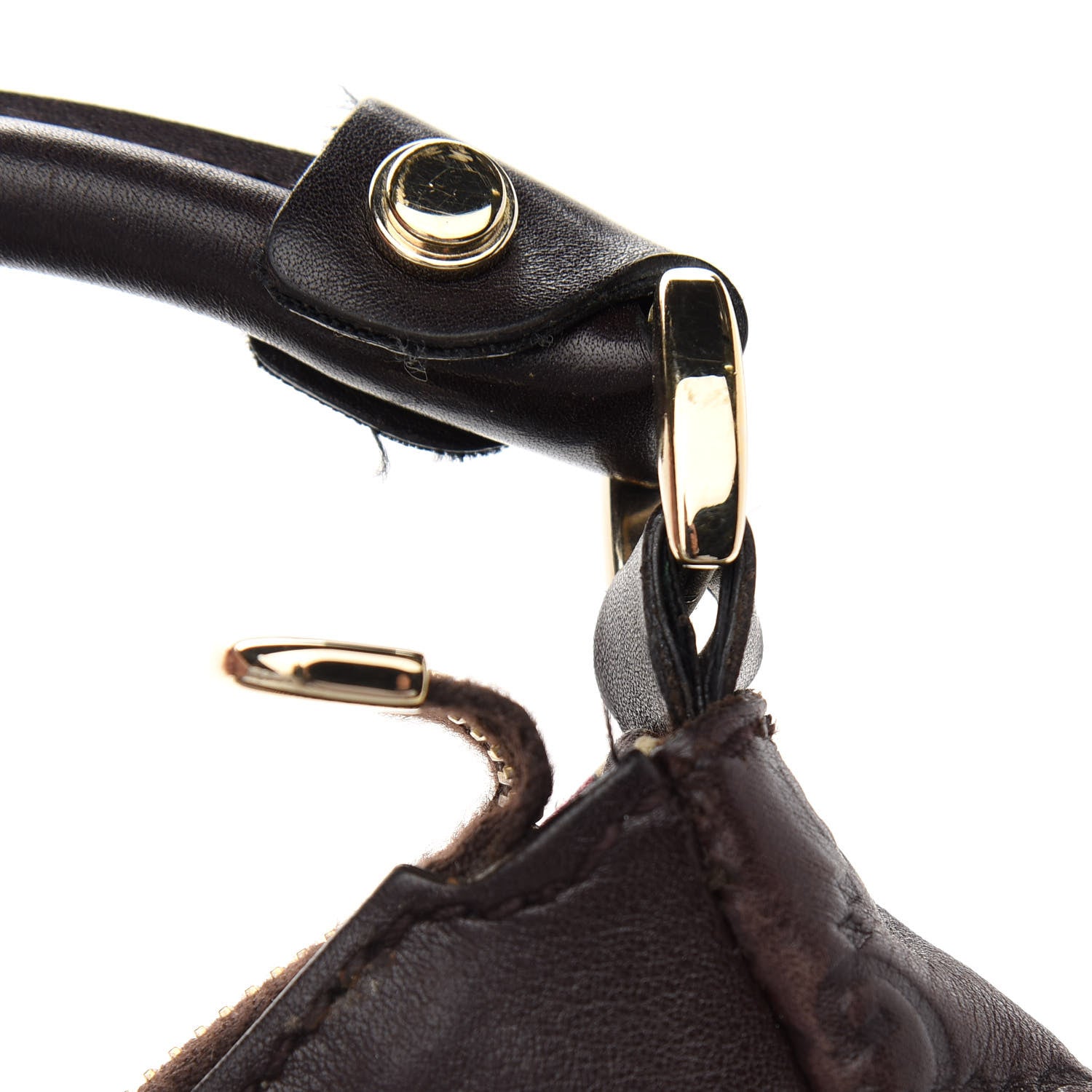 Gucci Guccissima Large D Gold Ring Hobo Chocolate Brown 12 of 15