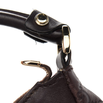 Gucci Guccissima Large D Gold Ring Hobo Chocolate Brown 12 of 15