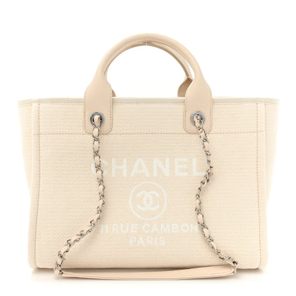 Chanel Mixed Fibers Small Deauville Tote White 1 of 12