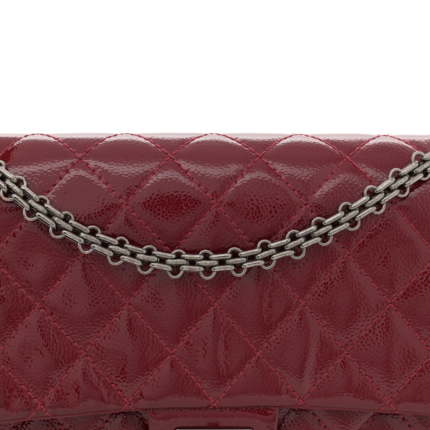 Chanel Patent Caviar Quilted 2.55 Reissue 226 Flap Burgundy 8 of 14