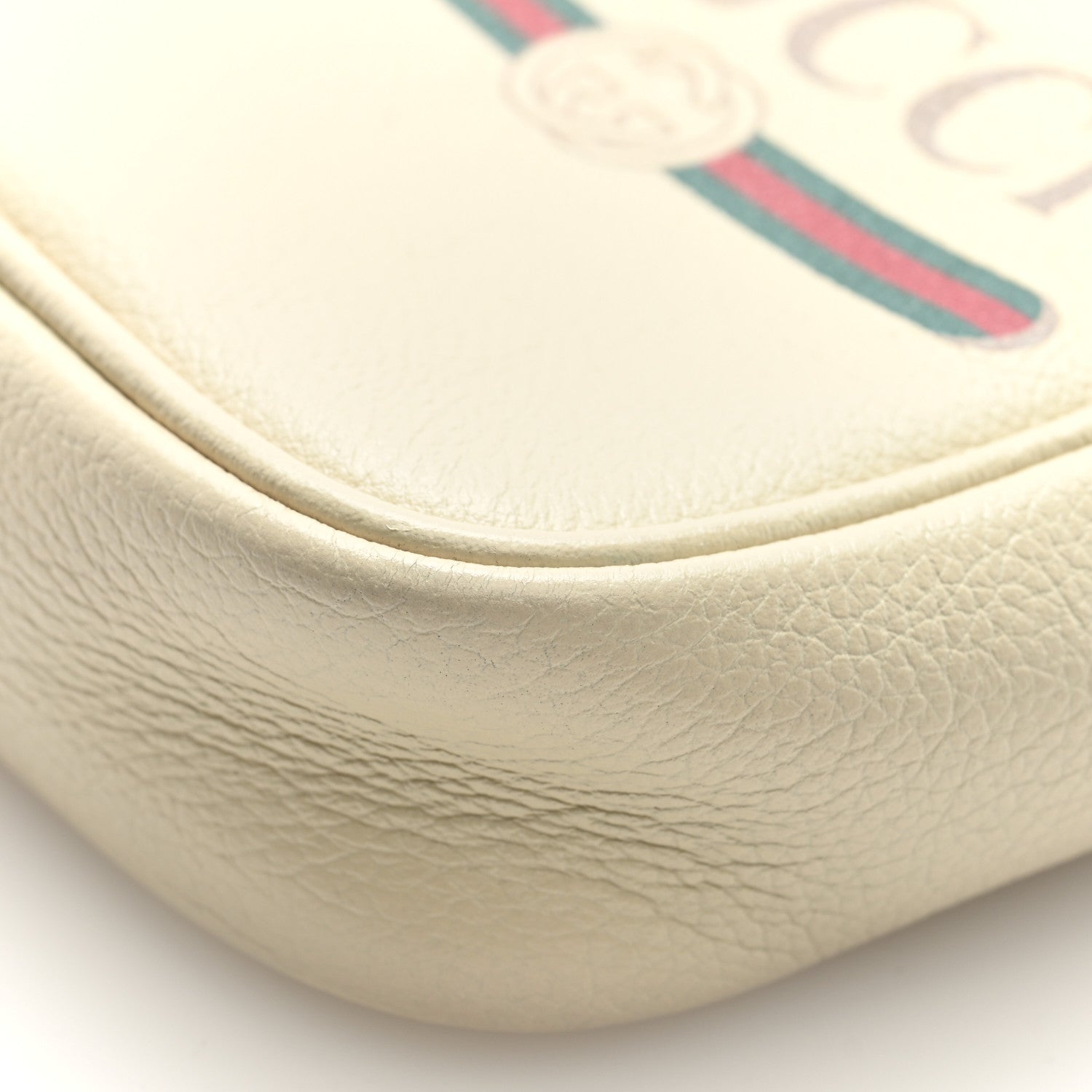 Gucci Grained Calfskin Mini Logo Messenger Bag White 10 of 10