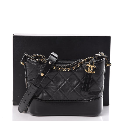 Chanel Aged Calfskin Quilted Small Gabrielle Hobo Black 11 of 11
