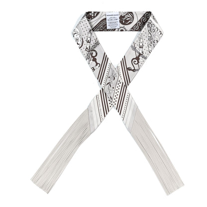 Hermes Silk Festival Des Amazones Bandana Fringed Twilly Craie Brun Craie Brun 1 of 4