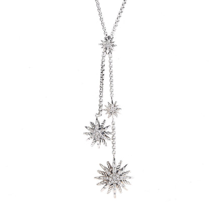 Tiffany DAVID YURMAN Sterling Silver Diamond Starburst Y Necklace 3 of 5