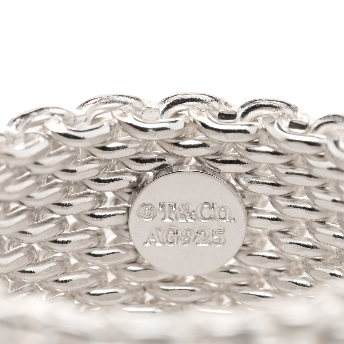 Sterling Silver Somerset Mesh Ring 54 7