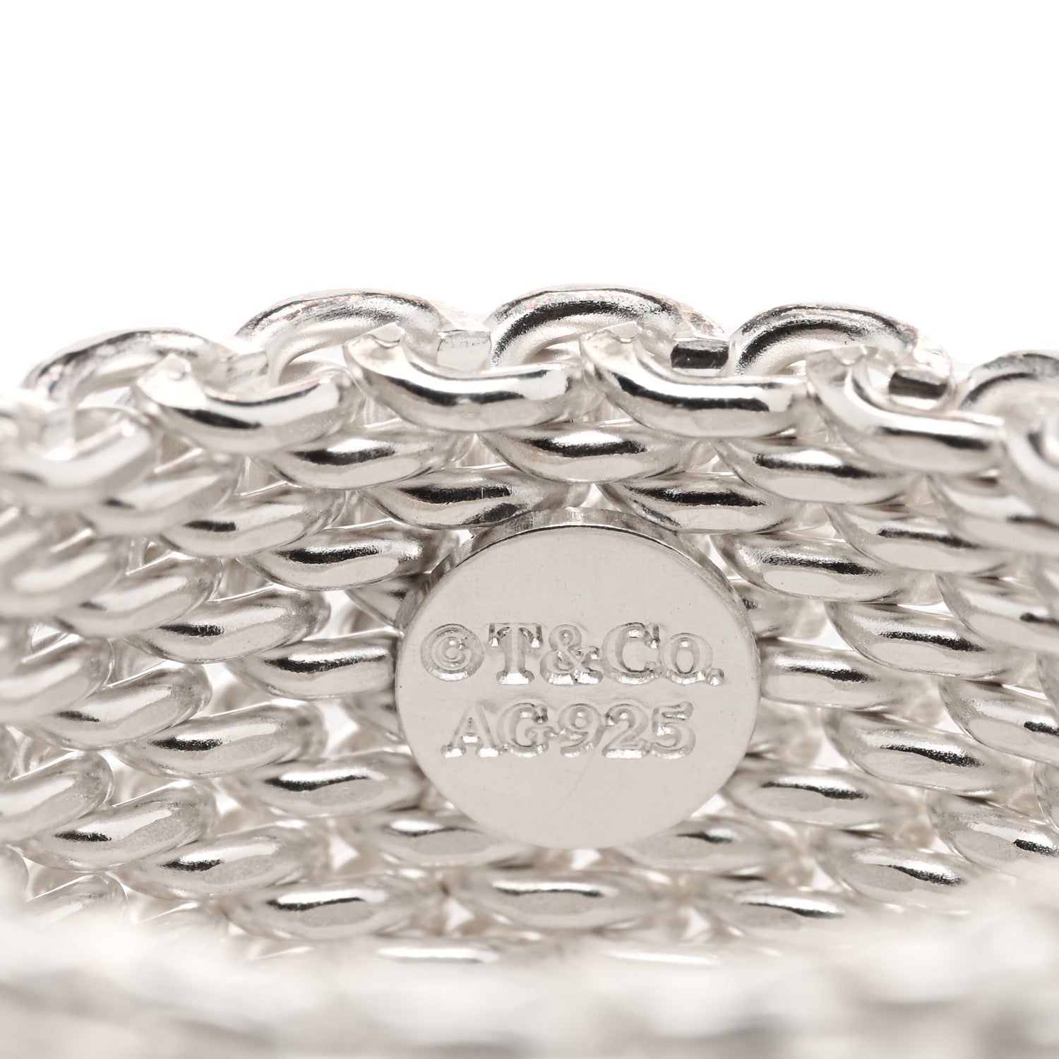 Tiffany Sterling Silver Somerset Mesh Ring 54 7 4 of 4