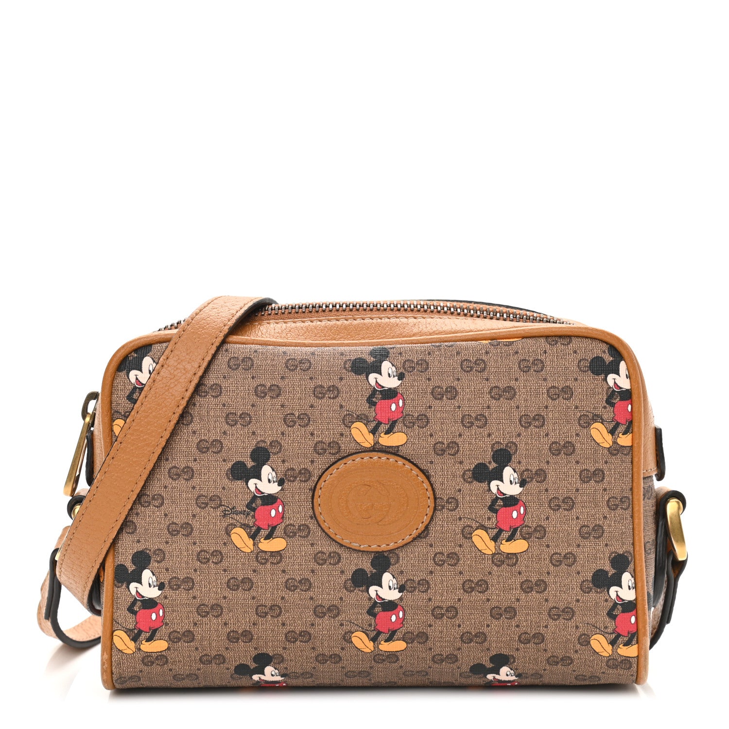 Gucci X DISNEY Mini Vintage GG Supreme Monogram Mickey Mouse Shoulder Bag Beige Vintage Sun Oil 1 of 11
