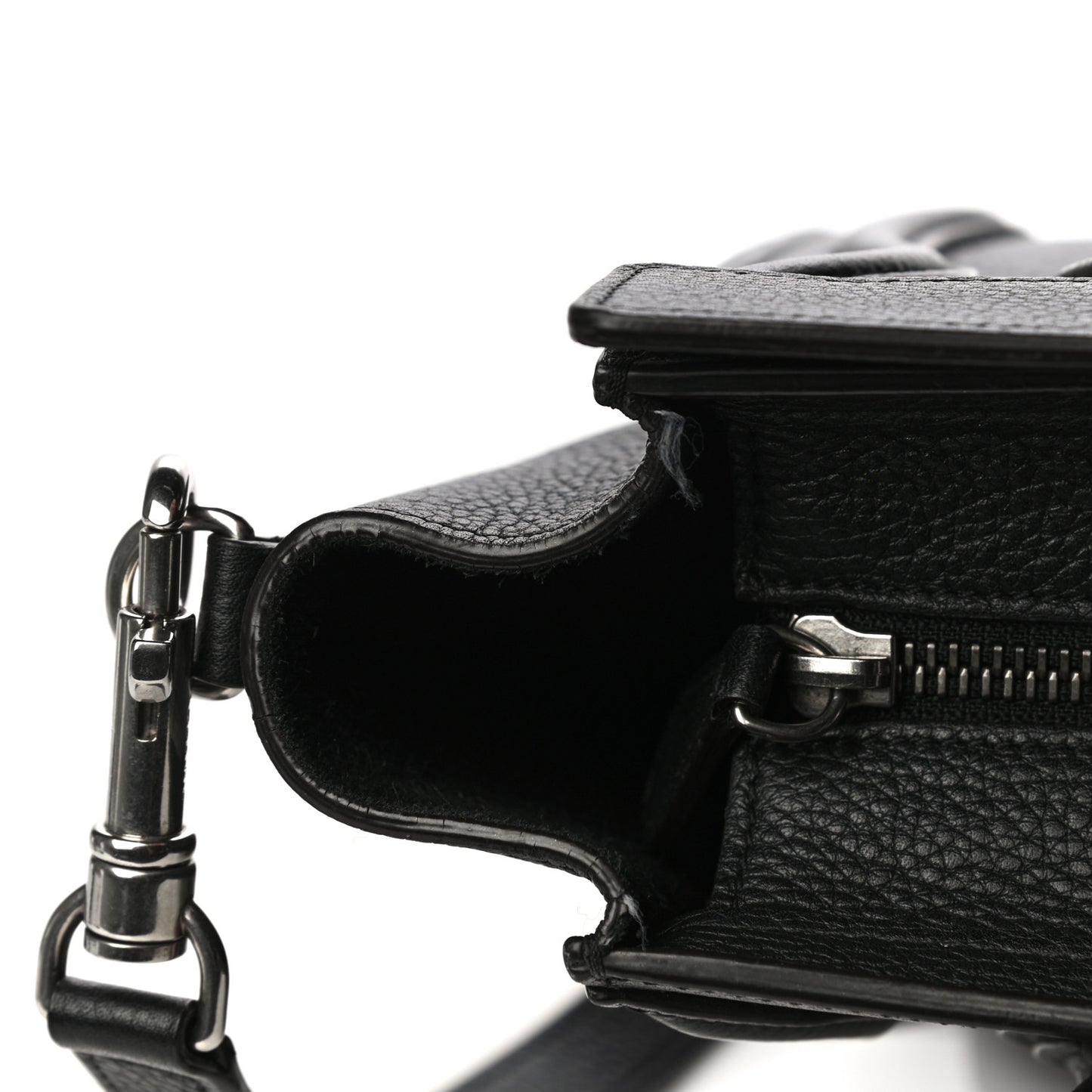 Drummed Calfskin Nano Luggage Black