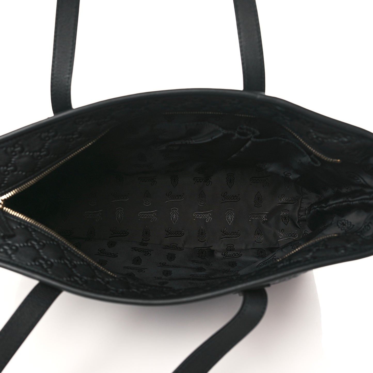Guccissima Medium Zippered Shopping Tote Black