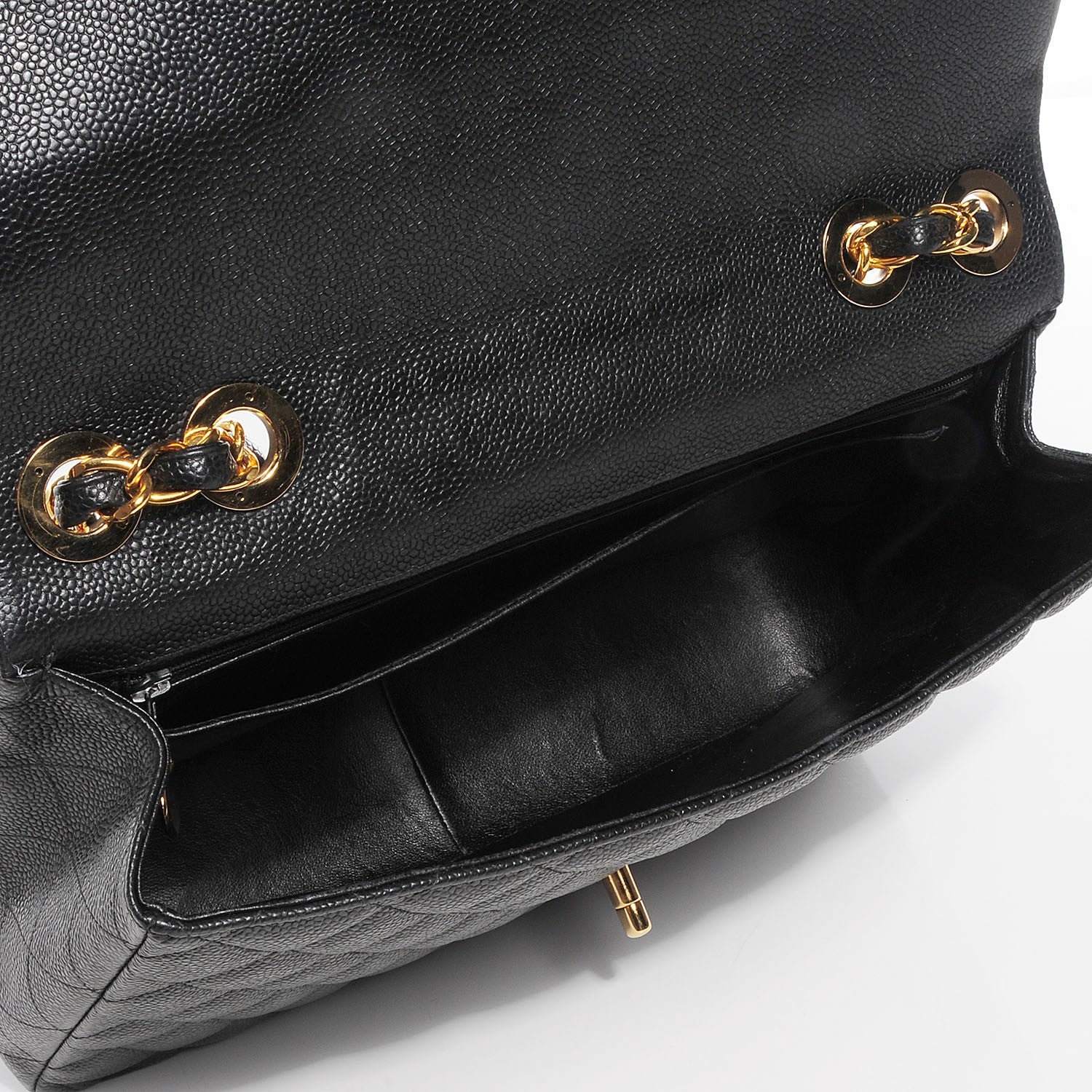 Chanel Caviar Quilted Jumbo Single Flap Black 5 of 9