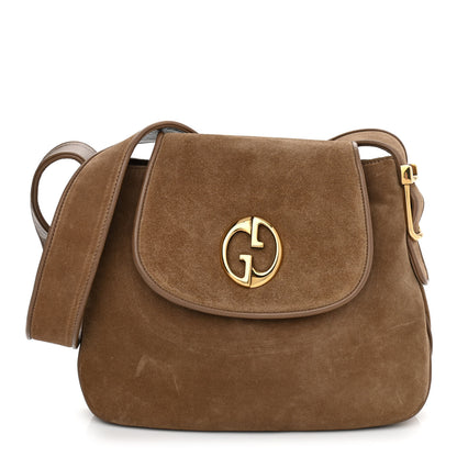 Gucci Suede Cudu Medium 1973 Shoulder Bag Marron Glace 1 of 10