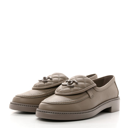 Chanel Lambskin Quilted CC Turnlock Moccasins 39.5 Grey 3 of 9