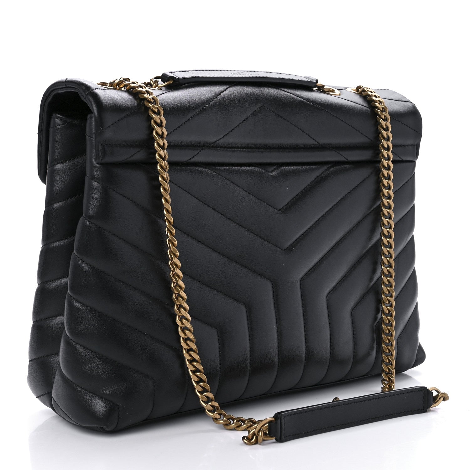 Saint Laurent Calfskin Y Quilted Monogram Medium Loulou Chain Satchel Black 3 of 10