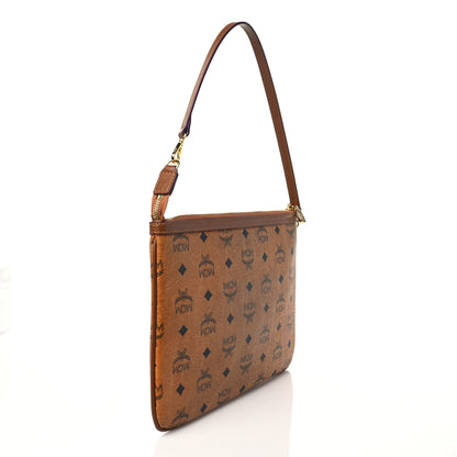 MCM Visetos Liz Shopper Tote Pouch Cognac 2 of 7