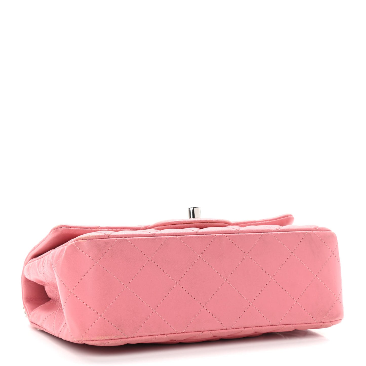Lambskin Quilted Mini Rectangular Flap Pink