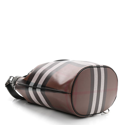 Burberry Mega Check Chesterton Drawstring Bucket Bag Brown Black 4 of 12