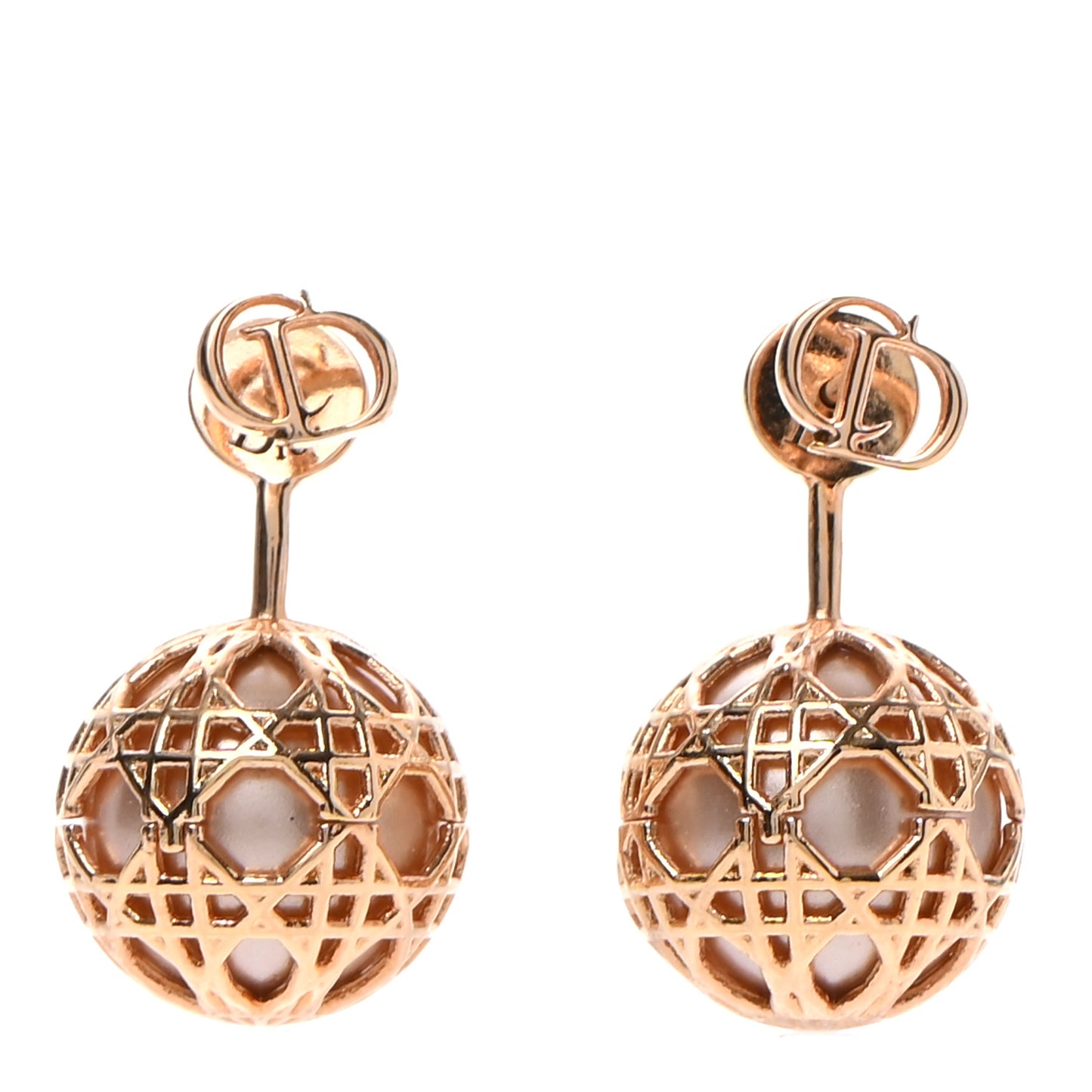 Pearl Secret Cannage Mise En Dior Tribales Earrings Gold