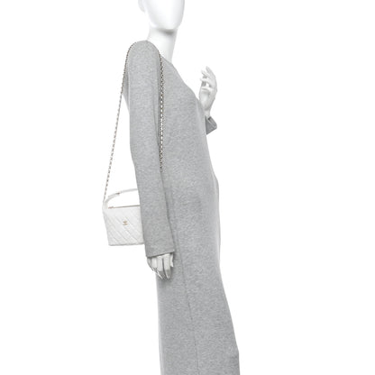 Chanel Caviar Quilted Hobo Clutch With Chain White 2 of 11