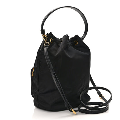 Prada Nylon Vela Saffiano Mini Bucket Crossbody Bag Black 2 of 11