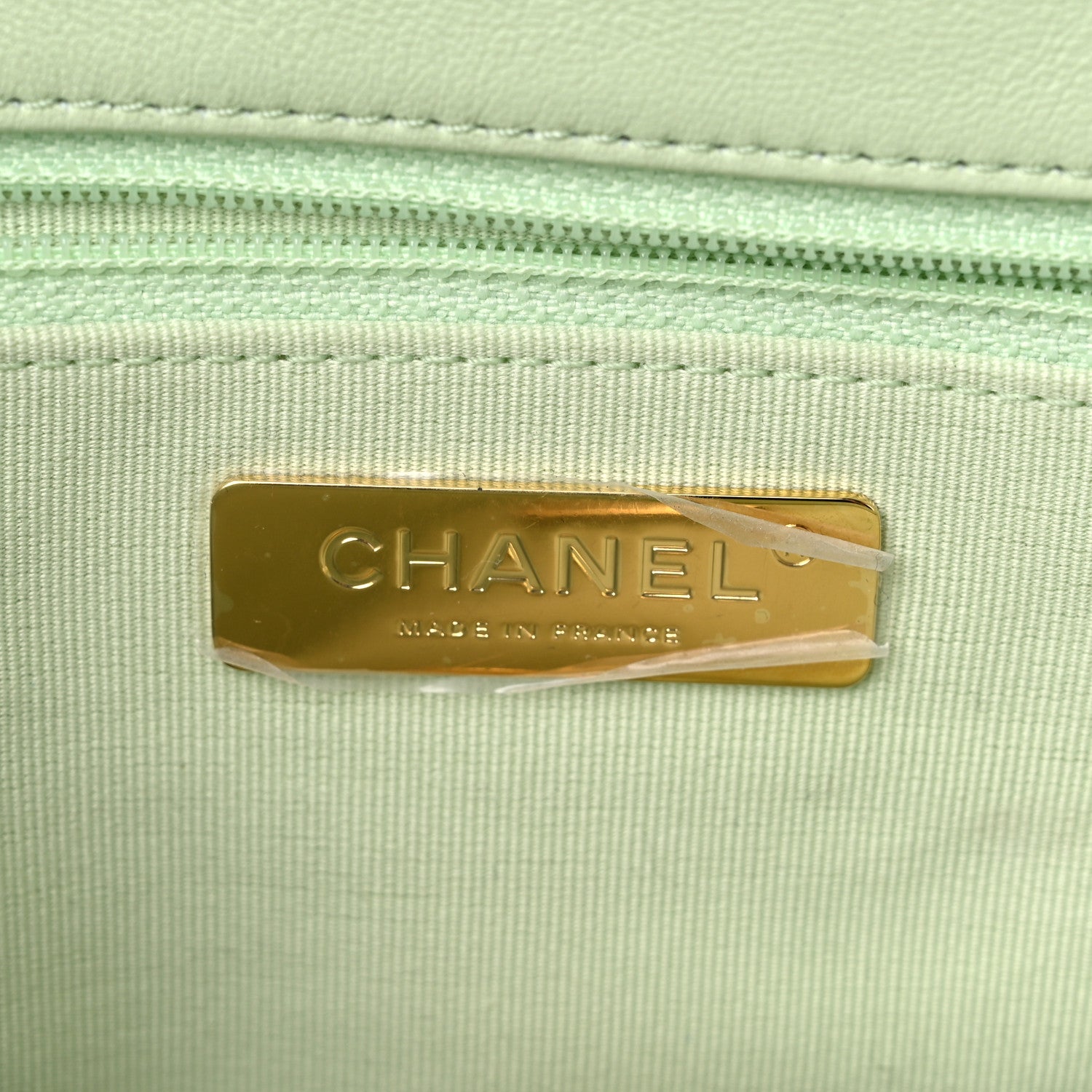Chanel Goatskin Quilted Medium Chanel 19 Flap Light Green 6 of 10
