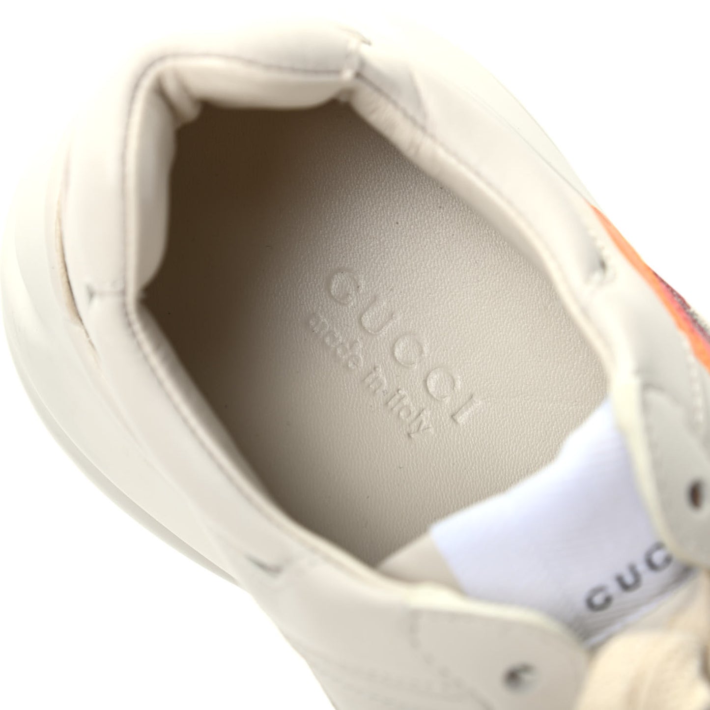 Calfskin Interlocking G Heart Rhyton Sneakers 35 Mystic White